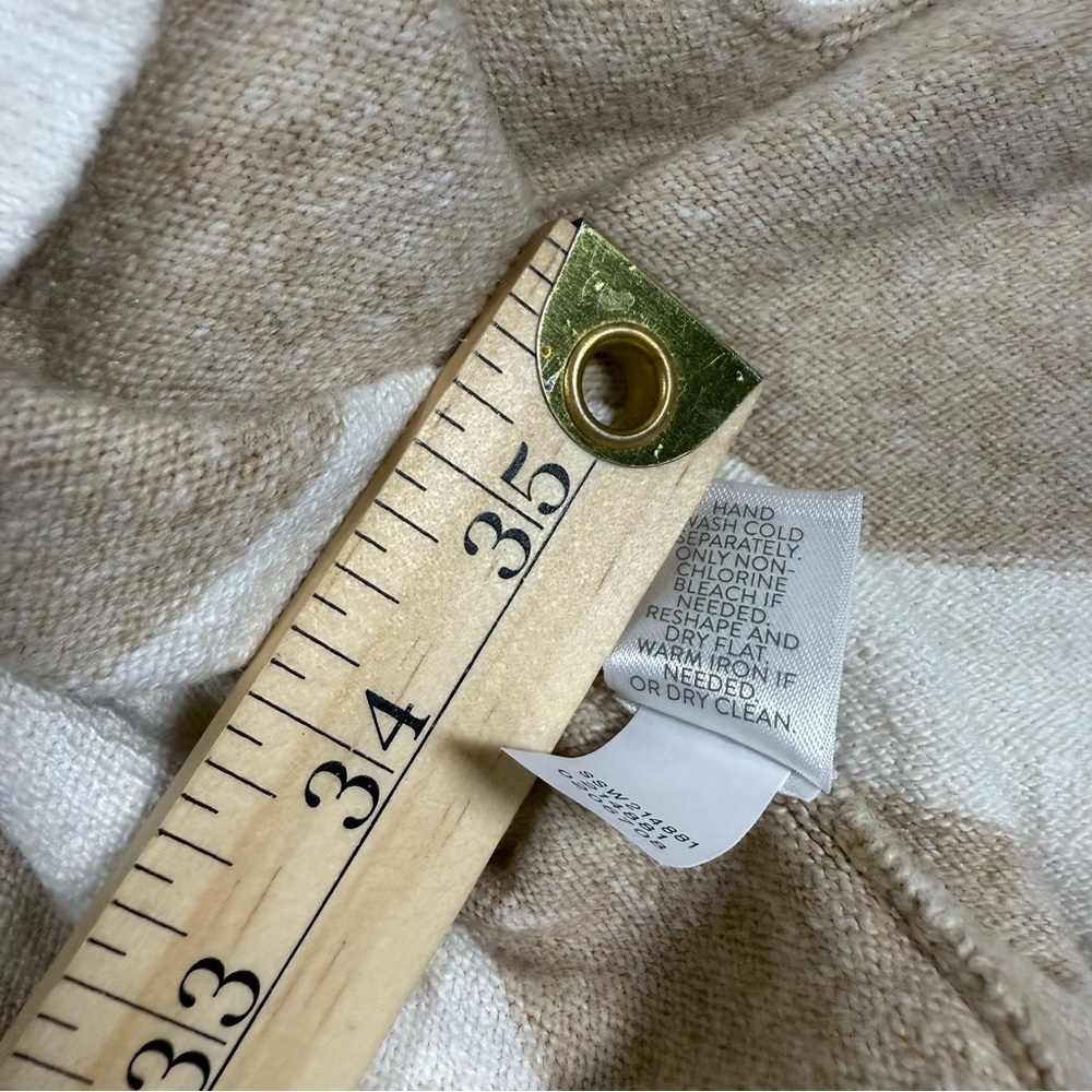 J JILL dolman sweater tunic neutral Striped Beige and White Sweater XL - Picture 7 of 8